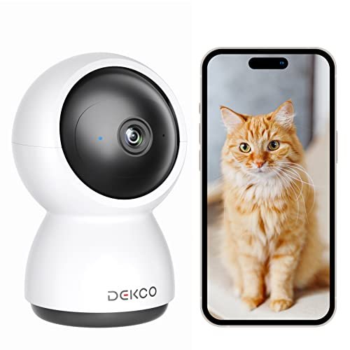 DEKCO Caméra Surveillance WiFi Intérieure 360°, 2K Camera WiFi …