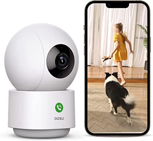 AOSU 2K Caméra Surveillance Intérieure WiFi, Vision Nocturne HD …